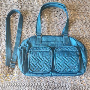 lug Teal Quilted Front-Pocket Tote with Removable Strap